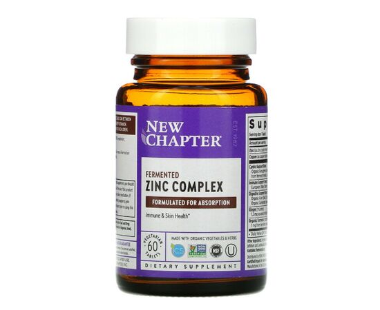 Мінерали New Chapter Натуральний харчовий комплекс з цинком, Zinc Food Complex, 6 (NCR-00645)