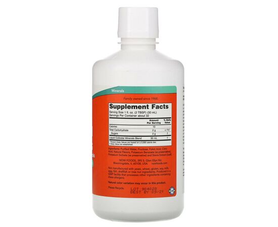 Минералы Now Foods Коллоидные Минералы, с натуральным вкусом малины, Colloida (NOW-01406), изображение 2 Минералы Now Foods Коллоидные Минералы, с натуральным вкусом малины, Colloida (NOW-01406), изображение 2