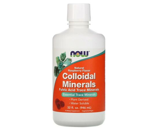 Мінерали Now Foods Колоїдні Мінерали, з натуральним смаком малини, Colloida (NOW-01406)