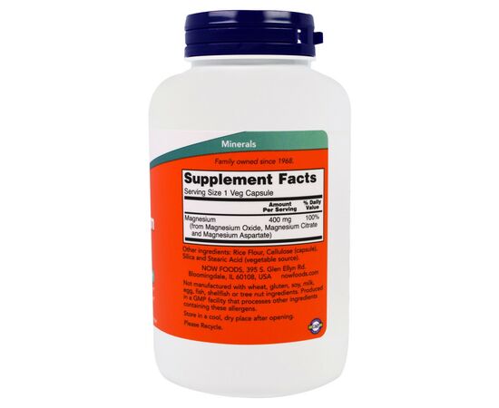 Минералы Now Foods Магний 400мг, 180 гелевых капсул (NOW-01283), изображение 2 Минералы Now Foods Магний 400мг, 180 гелевых капсул (NOW-01283), изображение 2