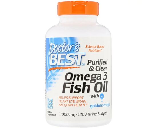 Жирные кислоты Doctor's Best Рыбий жир Омега-3, Omega 3 Fish Oil with Goldenomega, 1000 (DRB-00478)