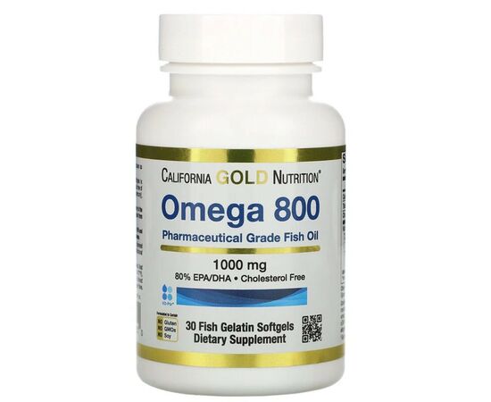 Жирные кислоты California Gold Nutrition Омега 800, Рыбий жир фармацевтического качества, 1000 мг, 3 (CGN-01251)