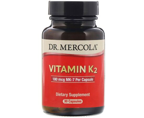 Витамин Dr. Mercola Витамин K2, 180 мкг, Vitamin K2, 30 капсул (MCL-01194)