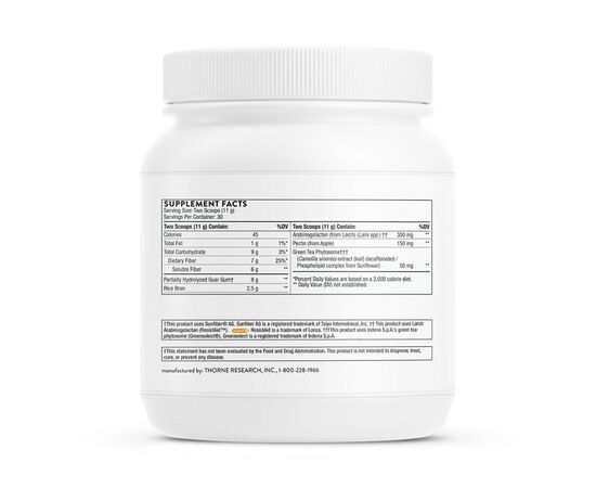 Витаминно-минеральный комплекс Thorne Research Пищевые Волокна, FiberMend, 330 гр. (THR-00282), изображение 2 Витаминно-минеральный комплекс Thorne Research Пищевые Волокна, FiberMend, 330 гр. (THR-00282), изображение 2