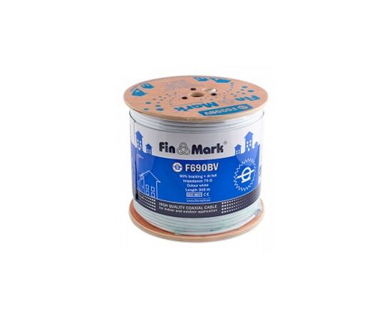 Кабель телевізійний FinMark RG-6 TRISHIELD, CCS, 305м, white (F6TSV_305_white), зображення 2 Кабель телевізійний FinMark RG-6 TRISHIELD, CCS, 305м, white (F6TSV_305_white), зображення 2