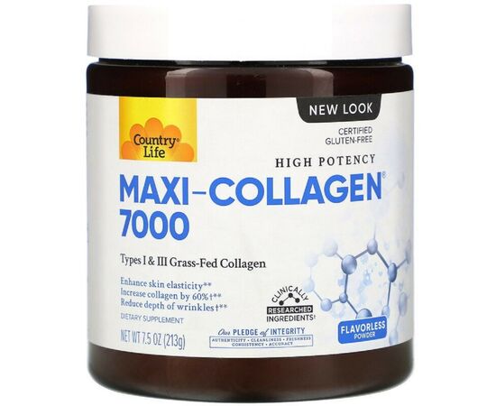 Вітамін Country Life Колаген 1 і 3 Типів + Біотин, Maxi Collagen, 7,5 унцій (210 (CLF-05070)
