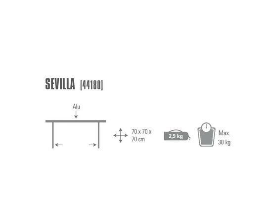 Туристичний стіл High Peak Sevilla Silver (928990), зображення 2 Туристичний стіл High Peak Sevilla Silver (928990), зображення 2