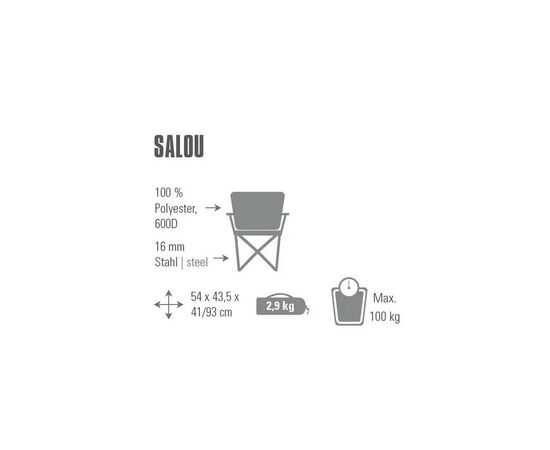 Крісло складане High Peak Salou Dark Grey/Blue (928988), зображення 2 Крісло складане High Peak Salou Dark Grey/Blue (928988), зображення 2