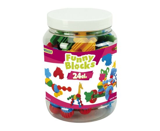 Конструктор Wader Funny blocks, 24 шт. (Маленькая банка) (41940)