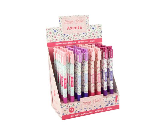 Ручка кулькова Axent Warm Braw автоматична Синя 0.5 мм (AB1088-1-02-A), зображення 2 Ручка кулькова Axent Warm Braw автоматична Синя 0.5 мм (AB1088-1-02-A), зображення 2