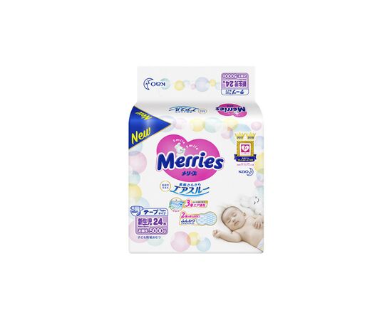 Підгузок Merries для новонароджених Merries NB 0-5 кг 24 шт (555015)