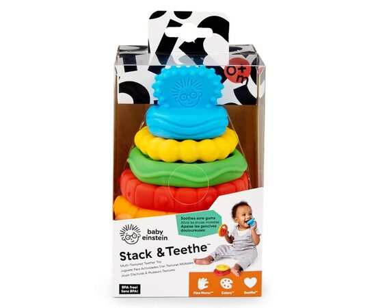 Развивающая игрушка Baby Einstein пирамидка Stack Teethe (12356), изображение 3 Развивающая игрушка Baby Einstein пирамидка Stack Teethe (12356), изображение 3