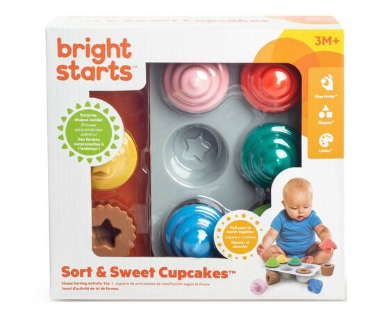 Развивающая игрушка Bright Starts сортер Sort Sweet Cupcakes (12499), изображение 4 Развивающая игрушка Bright Starts сортер Sort Sweet Cupcakes (12499), изображение 4