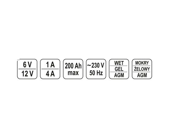 Зарядное устройство для автомобильного аккумулятора Yato YT-8300, изображение 3 Зарядное устройство для автомобильного аккумулятора Yato YT-8300, изображение 3