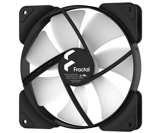 Кулер для корпуса Fractal Design Aspect 14 RGB PWM Black Frame (FD-F-AS1-1405), изображение 4 Кулер для корпуса Fractal Design Aspect 14 RGB PWM Black Frame (FD-F-AS1-1405), изображение 4