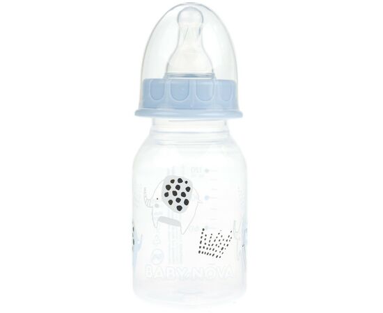 Пляшечка для годування Baby-Nova Декор 120 мл Блакитна (3960068)