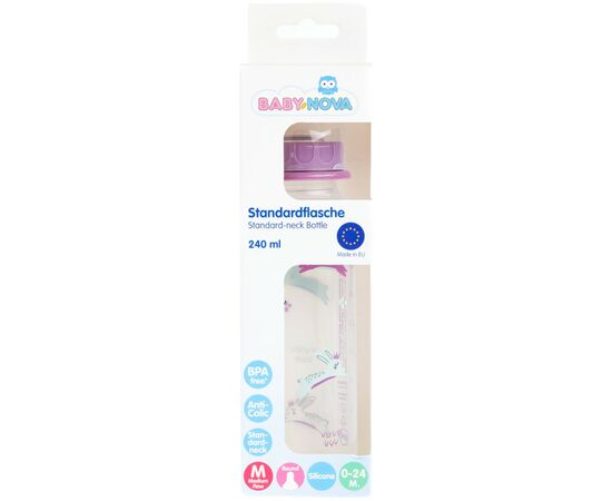 Бутылочка для кормления Baby-Nova Декор 240 мл Розовый (3960066), изображение 2 Бутылочка для кормления Baby-Nova Декор 240 мл Розовый (3960066), изображение 2
