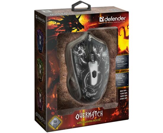 Мышка Defender Overmatch GM-069 USB Black (52069), изображение 4 Мышка Defender Overmatch GM-069 USB Black (52069), изображение 4