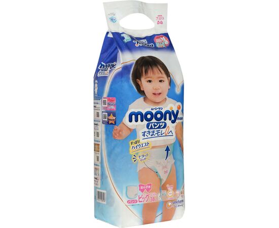 Подгузник Moony трусики для девочек XL 12-22 кг 38 шт (4903111208098), изображение 2 Подгузник Moony трусики для девочек XL 12-22 кг 38 шт (4903111208098), изображение 2