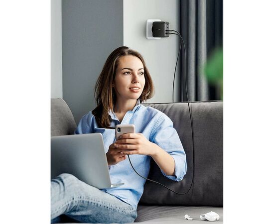 Зарядное устройство Ugreen CD224 65W USB + 3xType-C PD GaN Charger (Black) (70774), изображение 6