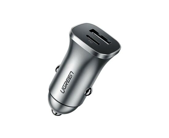 Зарядное устройство Ugreen CD130 20W USB + Type-C PD Car Charger (Gray) (30780), изображение 2 Зарядное устройство Ugreen CD130 20W USB + Type-C PD Car Charger (Gray) (30780), изображение 2