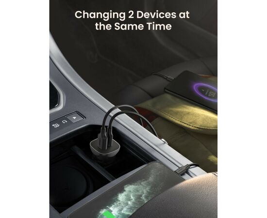 Зарядное устройство Ugreen CD130 20W USB + Type-C PD Car Charger (Gray) (30780), изображение 4 Зарядное устройство Ugreen CD130 20W USB + Type-C PD Car Charger (Gray) (30780), изображение 4