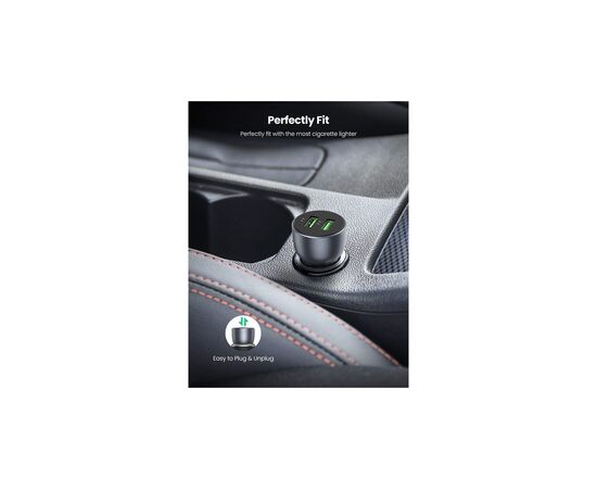 Зарядное устройство Ugreen CD213 36W 2xUSB QC 3.0 3A Car Charger (Dark Blue) (10144), изображение 6 Зарядное устройство Ugreen CD213 36W 2xUSB QC 3.0 3A Car Charger (Dark Blue) (10144), изображение 6