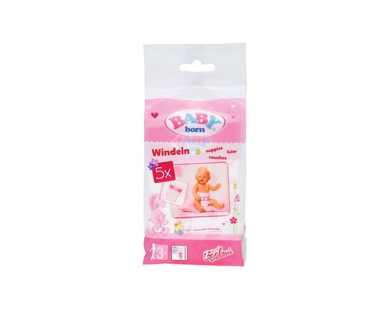 Аксессуар к кукле Zapf Подгузники для куклы Baby Born 5 шт (826508), изображение 2 Аксессуар к кукле Zapf Подгузники для куклы Baby Born 5 шт (826508), изображение 2