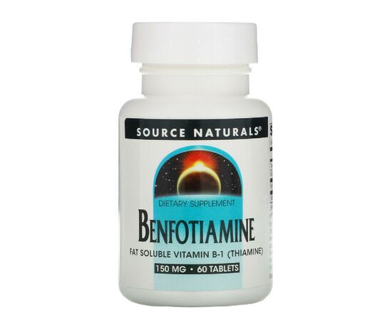 Вітамінно-мінеральний комплекс Source Naturals Бенфотіамін, 150 мг, Benfotiamine, 60 таблеток (SN1906)