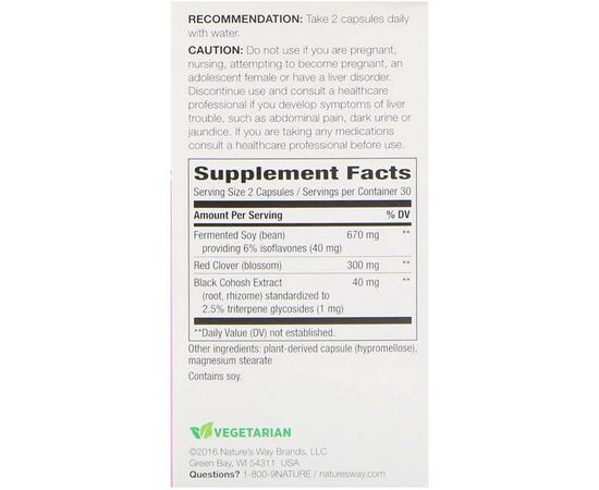 Травы Nature's Way Поддержка при Менопаузе, Menopause Relief Blend, 60 капсул (NWY-14536), изображение 2 Травы Nature's Way Поддержка при Менопаузе, Menopause Relief Blend, 60 капсул (NWY-14536), изображение 2