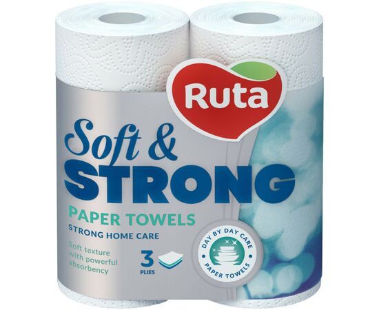 Паперові рушники Ruta Soft & Strong 3 шари 2 рулони (4820023748651)