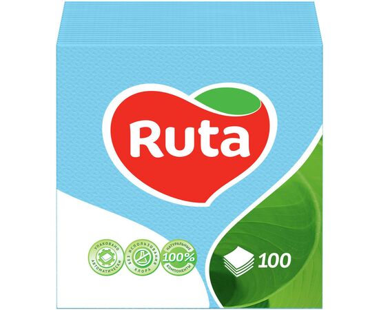 Серветки столові Ruta 24х24 см 1 шар Блакитні 100 шт. (4820023740617)