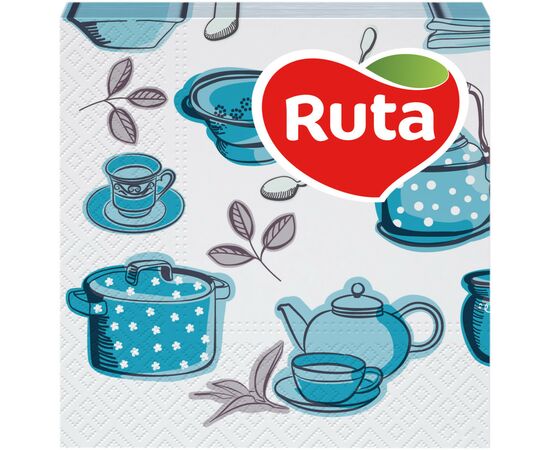 Салфетки столовые Ruta Double Luxe 24х24 см 2 слоя с принтом Кухня 40 шт. (4820023747371)