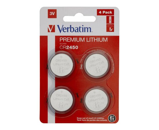 Батарейка Verbatim CR 2450 Lithium 3V * 4 (49535)