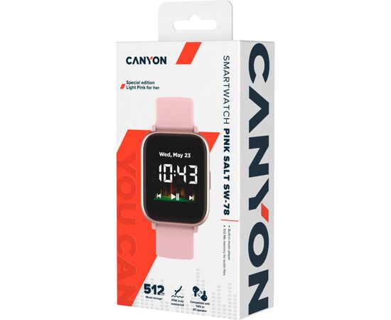 Смарт-часы Canyon CNS-SW78PP Pink (CNS-SW78PP), изображение 4 Смарт-часы Canyon CNS-SW78PP Pink (CNS-SW78PP), изображение 4