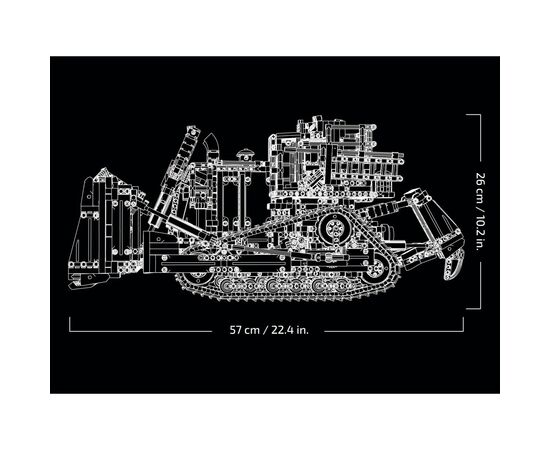 Конструктор LEGO Technic Бульдозер Cat D11 із керуванням з додатка 3854 детал (42131), зображення 7 Конструктор LEGO Technic Бульдозер Cat D11 із керуванням з додатка 3854 детал (42131), зображення 7