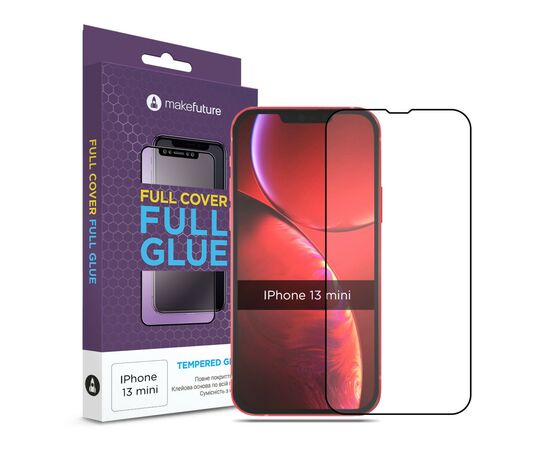 Стекло защитное MakeFuture Apple iPhone 13 mini Full Cover Full Glue (MGF-AI13M)