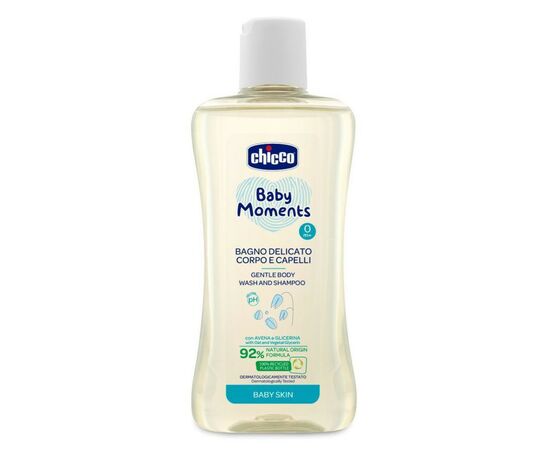 Детский шампунь Chicco Baby Moments 200 мл Нежный гель-шампунь для тела и волос (10593.00)
