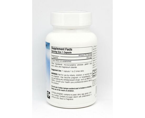 Аминокислота Source Naturals Теанин 200мг, Serene Science, 60 капсул (SNS-01646), изображение 2