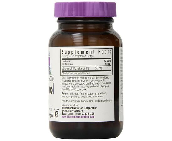 Антиоксидант Bluebonnet Nutrition Убихинол 50мг, Cellular Active, 30 желатиновых капсул (BLB0790), изображение 2 Антиоксидант Bluebonnet Nutrition Убихинол 50мг, Cellular Active, 30 желатиновых капсул (BLB0790), изображение 2
