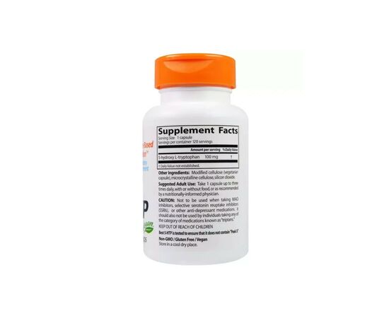 Аминокислота Doctor's Best 5-HTP (Гидрокситриптофан) 100мг, 180 капсул (DRB-00312), изображение 2 Аминокислота Doctor's Best 5-HTP (Гидрокситриптофан) 100мг, 180 капсул (DRB-00312), изображение 2
