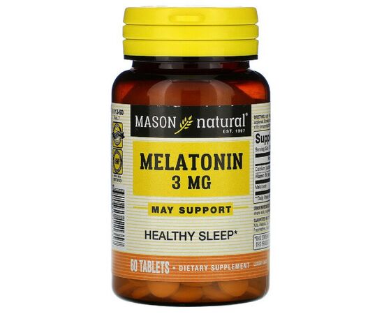 Аминокислота Mason Natural Мелатонин 3 мг, Melatonin, 60 таблеток (MAV-11135)