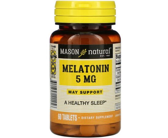 Аминокислота Mason Natural Мелатонин 5 мг, Melatonin, 60 таблеток (MAV-11145)