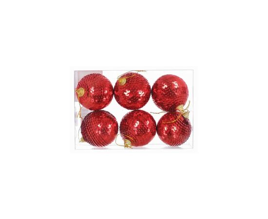 Елочная игрушка Jumi шарики 6 шт (6 см) красные (5900410629349)