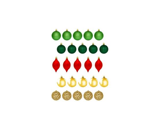 Елочная игрушка Jumi mix 25 шт (6 см) зелен., золото., красный (5900410400238), изображение 2 Елочная игрушка Jumi mix 25 шт (6 см) зелен., золото., красный (5900410400238), изображение 2