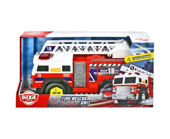 Спецтехника Dickie Toys Пожарная машина Спасатели с выдвижной лестницей, со звуком и (3306016), изображение 2 Спецтехника Dickie Toys Пожарная машина Спасатели с выдвижной лестницей, со звуком и (3306016), изображение 2