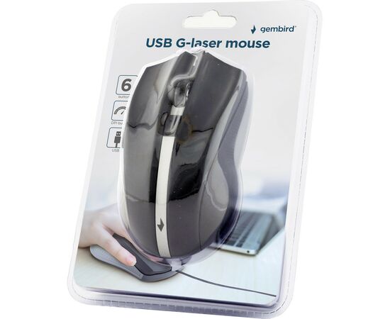 Мишка Gembird MUS-GU-02 USB Black (MUS-GU-02), зображення 5 Мишка Gembird MUS-GU-02 USB Black (MUS-GU-02), зображення 5