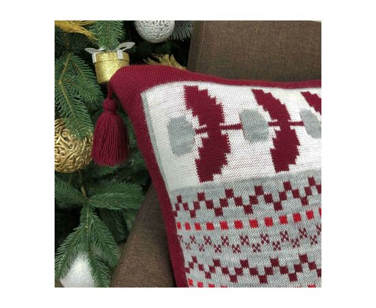 Наволочка Прованс вязаная Подарки 45х45 см Красная (23101), изображение 2 Наволочка Прованс вязаная Подарки 45х45 см Красная (23101), изображение 2