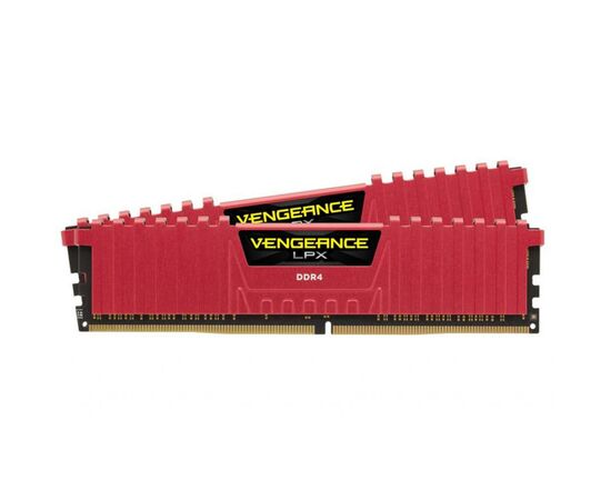 Модуль пам'яті для комп'ютера DDR4 32GB (2x16GB) 2666 MHz Vengeance LPX Red Corsair (CMK32GX4M2A2666C16R), зображення 2 Модуль пам'яті для комп'ютера DDR4 32GB (2x16GB) 2666 MHz Vengeance LPX Red Corsair (CMK32GX4M2A2666C16R), зображення 2