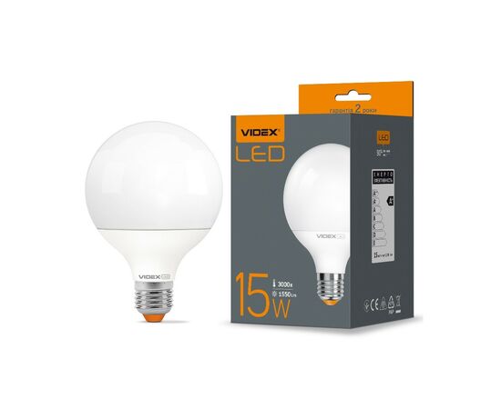 Лампочка Videx G95e 15W E27 3000K (VL-G95e-15273)